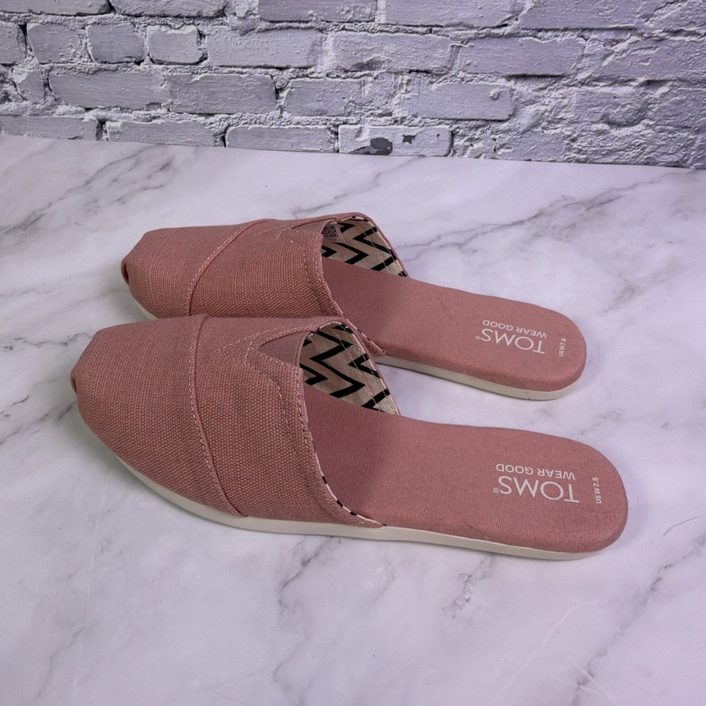 TOMS Alpargata Slip-On Mules Womens 7.5 Blush Pink Canvas - Picture 3 of 6